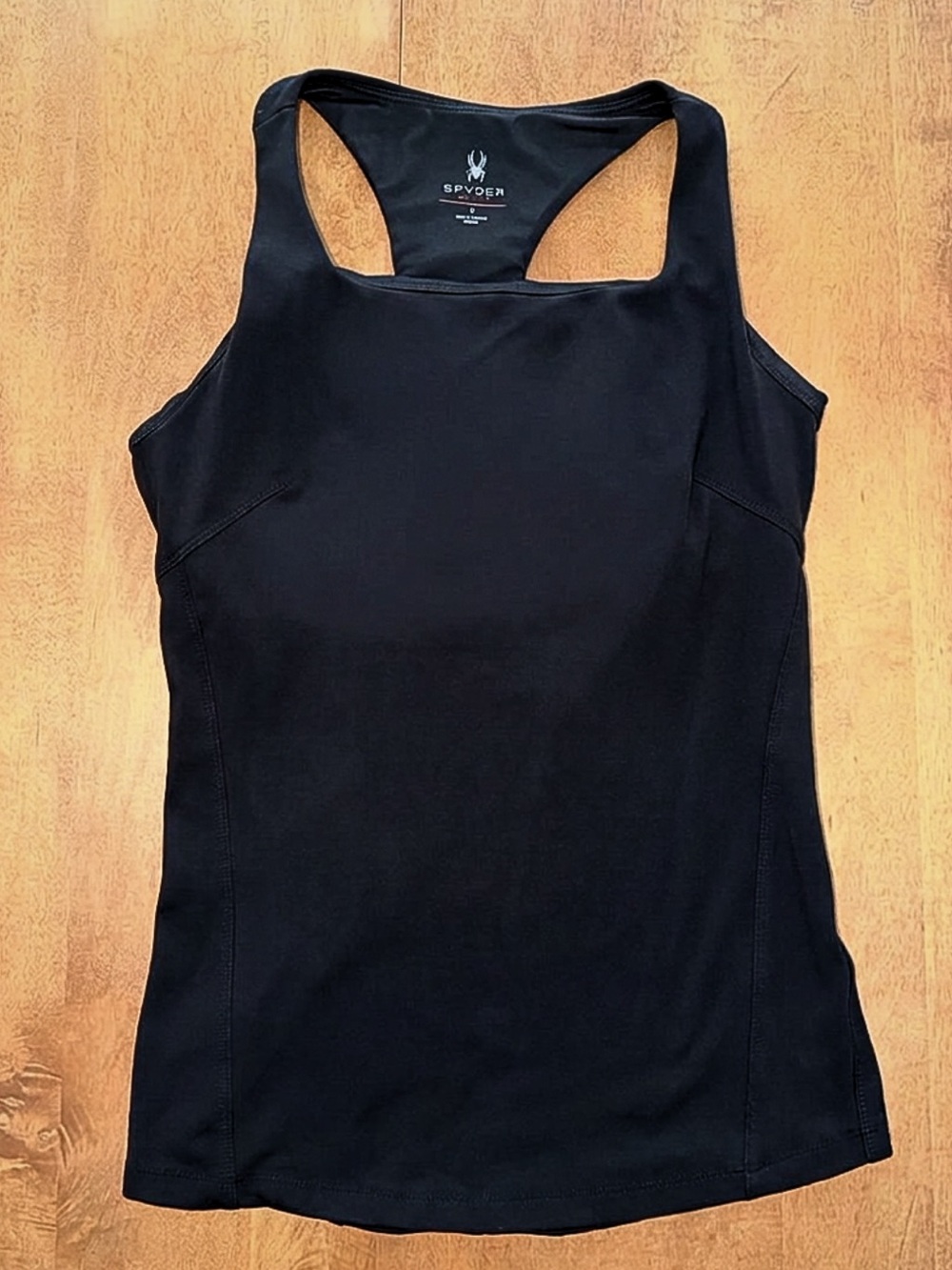 Women’s Spyder Black Racerback Tank Top w/Built-In Bra (Size: Small)